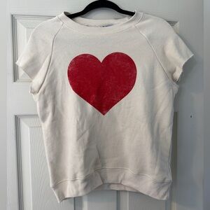 NWT Daydreamer Cream Sweatshirt with Red Heart sz S